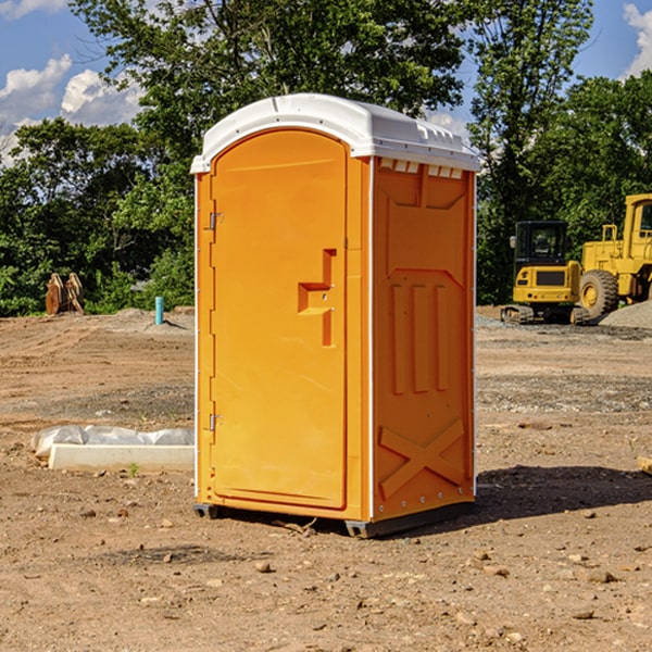 how often are the portable restrooms cleaned and serviced during a rental period in Clearfield IA